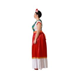 Disfraz Mexicano Tradicional Adulto Vestido Rojo Mujer Talla XL con Cinturón - Incluye Vestido y Cinturón