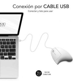 Ratón Ergonómico Subblim Glide Vertical Ergo Wired/ Hasta 1600 DPI/ Blanco Ratón Ergonómico Subblim Glide Vertical Ergo Wired/ Hasta 1600 DPI/ Blanco