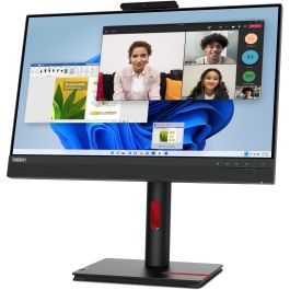 Lenovo TIO 24 Gen 5 Monitor 23.8" Full HD IPS para Tiny PC con Webcam 1080p, Micrófono y Altavoces para Videoconferencia