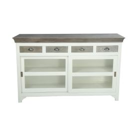DKD Home Decor Buffet Tradicional Gris Blanco Mango Cristal 165 x 45.7 x 105.4 cm Precio: 580.69000011. SKU: S3040424