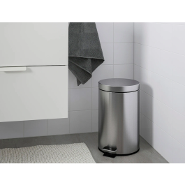 Q-connect Papelera Metal con Pedal Cromada Capacidad 12 Litros 25x38cm