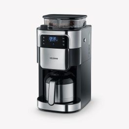 Severin KA 4814 Cafetera de filtro con molinillo integrado, para grano o molido, 8 tazas, 1000W, Negro/Acero Inox.