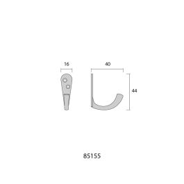 Edm Colgador de latón níquel mate 4 x 4,5 cm - Plata mate