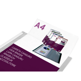 Liderpapel Carpeta 10 Fundas Canguro PP DIN A4 Transparente, Portada y Lomo Personalizable