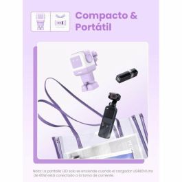 UGREEN Uno RG Cargador Rápido GaN 65W de 3 Puertos para Portátil y Teléfono, Interior, Rosa/Púrpura