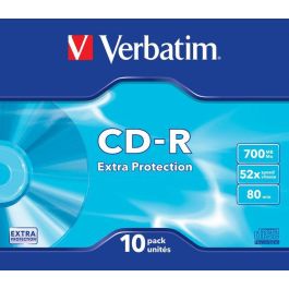 Verbatim CD-ROM Extra Protección Capacidad 700MB Velocidad 52x 80 Min Pack 10 Unidades Caja Slim Precio: 6.89000015. SKU: B17QHJW3RA
