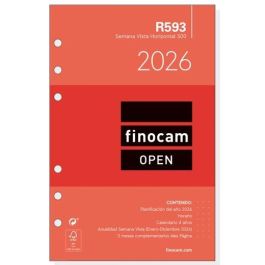 Finocam R593 500 Recambio Anual Agenda de Anillas Open 117x181 mm Semana a la Vista (SVH) 2026 Precio: 4.49999968. SKU: B1CJ89R2BF