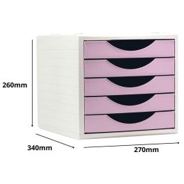 Modulo 5 Cajones Archivo 2000 Archivotec Rosa Pastel