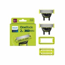 Philips OneBlade QP624/50 Cuchillas de Repuesto de Acero Inoxidable, 2 Cuchillas con Protección para la Piel