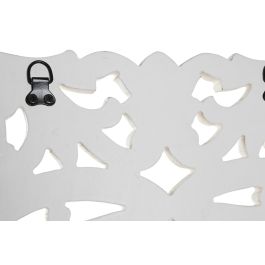 DKD Home Decor Decoración de Pared Romántica Blanca con Espejo Integrado y Marco de MDF, Diseño Cuadrado, Medidas 90x90 cm