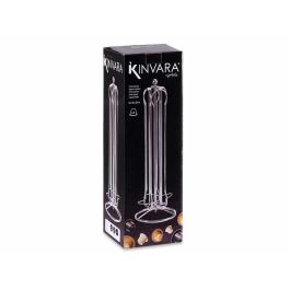 Kinvara Portacápsulas Giratorio para 36 Cápsulas Pequeñas Tipo Nespresso, Metal Plata, 13x39x13 cm (Set de 12)