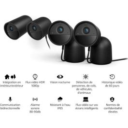 Philips Hue AUC1717288408650 Cámara Secure con cable HD 1080P para interior y exterior con soporte de escritorio, Negra