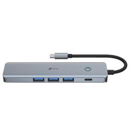 LEOTEC LEDS05 Docking Station USB-C 5 en 1 Base Portátil con Replicador de Puertos HDMI 4K, 3x USB 3.0, Carga PD 100W, Aluminio Gris