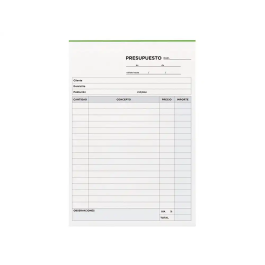 Liderpapel T230 Talonario Presupuesto Cuarto Original y Copia 144 x 210 mm
