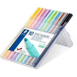 STAEDTLER 362 C Textmarker triplus textsurfer, Caja 10 Rotuladores Colores Surtidos Punta Redonda 1-4mm