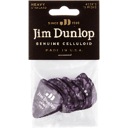 Dunlop Pack 12 Púas Genuine Celluloid Púrpura Perlado - Heavy