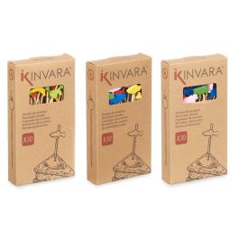 Set 30 Brochetas Comida Surtidos Kinvara 8.5x16x2.5 cm Bambú Colores Variados (48 Unidades)