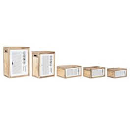 Cesta Ropa DKD Home Decor Natural Blanco 30 x 55 x 40 cm Set de 5