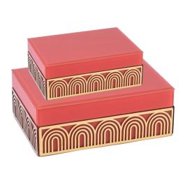 DKD Home Decor Joyero Sixties Rojo Dorado 18 x 10 x 25 cm Set de 2 Precio: 61.15824. SKU: S3030759
