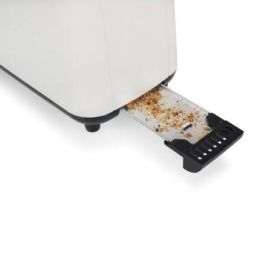 Tristar BR-1056 Tostadora Ranura Larga 900W 2 Rebanadas, 7 Ajustes Tostado, Descongelar, Recalentar, Bandeja Migas, Blanca