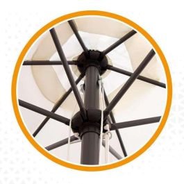 Aktive Parasol de Terraza Redondo 300 cm con Chimenea, Mástil de Aluminio 4,8 cm y Cubierta de Poliéster 160GSM