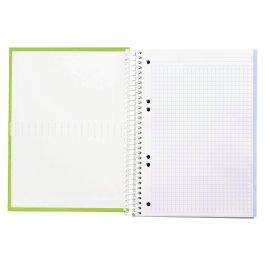 Cuaderno Espiral Liderpapel A5 Micro Crafty Tapa Forrada 120H 90 gr Cuadro 5 mm 5 Bandas6 Taladros Color Verde