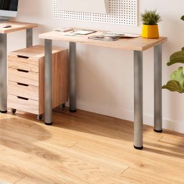 Emuca Lote de 4 patas para mesa, diámetro 60mm, H 710mm, Acero, Níquel satinado