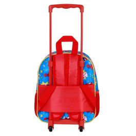 Marvel Spiderman Mochila Escolar Infantil con Ruedas y Relieve 3D Spiderman - Pequeña, Rojo, 7 Litros, 2 Bolsillos Laterales
