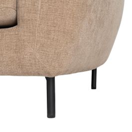 Sofá 3 Plazas Marrón Claro Tejido-Metal 229 X 92 X 88 cm