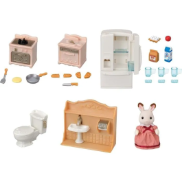 Sylvanian Families 5449 Conjunto de Muebles Cabaña y Mamá para Niños y Niñas de 3 Años Juguete Educativo