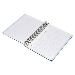 Cuaderno Espiral Liderpapel A5 Micro Papercoat Tapa Forrada 140H 75 gr Cuadro5 mm 5 Bandas 6 Taladros Verde