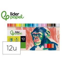 Liderpapel Lápices de Cera Blanda Redonda Caja de 12 Unidades Colores Surtidos Precio: 2.6899994. SKU: B1B5W7NJGB