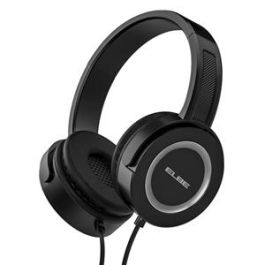 Elbe AU-812-NG Auriculares de Diadema con Micro Negro/Gris, Diseño Ergonómico, Almohadillas Suaves