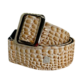 GETM Correa para Guitarra/Bajo Aussie Gator Western Cream ajustable hasta 165 cm