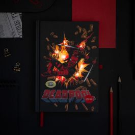 ERIK Cuaderno Premium Deadpool Marvel A5 con Luz LED - 96 Hojas Bullet Tapa Dura