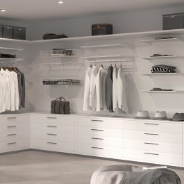 Emuca Lote para 4 estantes con soportes y placas de fijación a pared Jagmet, longitud 230mm, Acero, Pintado blanco