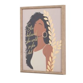 DKD Home Decor Cuadro Boho Multicolor Marron Lienzo Cristal 42.5 x 32.5 x 3.5 cm (4 Unidades)