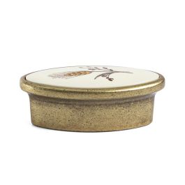 Giusti Tirador y Pomo Oasis Porcelana Marfil / Bronce - 1 Agujero o 128mm - 28x62mm para Muebles, Puertas