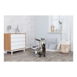 Trixie Árbol de gato Isaba, 62 cm de alto, con felpa de pelo largo y sisal natural, Blanco y negro