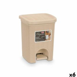 Papelera Stefanplast 30134 Beige Plástico 6 L (6 Unidades)