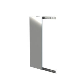 Herrajes Alk Espejo Extraíble y Giratorio para Armario, Sujeción Lateral, Guías Extracción Total, Plata Mate, H 1200mm, Fondo 350mm