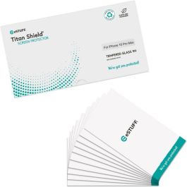 eSTUFF Titan Shield Protector de Pantalla iPhone 16 Pro Max Transparente, Vidrio Templado 9H, 60% Reciclado, Antiroturas, Bulk 10 uds. eSTUFF Titan Shield Protector de Pantalla iPhone 16 Pro Max Transparente, Vidrio Templado 9H, 60% Reciclado, Antiroturas, Bulk 10 uds.