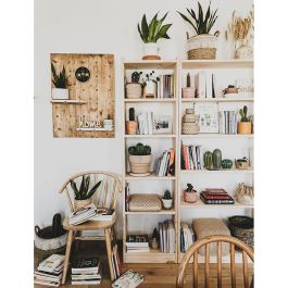 Astigarraga Estantería Gala de Madera de Pino Macizo con 4 Baldas Regulables, 49,6x25x120,7 cm, soporta 50 kg