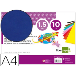 Liderpapel Goma eva DIN A4 azul, 1,5 mm de espesor, paquete de 10 hojas Precio: 2.50000036. SKU: B1B2LMV9LQ