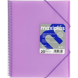 Grafoplás Carpeta A4 con 20 Fundas Maxiplás, Espiral PVC, Cierre con Gomas, Polipropileno Rígido Translúcido, Color Lavanda Soft Precio: 4.49999968. SKU: B13SN9ENR5