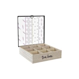 DKD Home Decor Caja Infusiones Colonial Azul Turquesa, en MDF, Cristal y Metal (Set de 4 Unidades) 24.5x6x24.5 cm DKD Home Decor Caja Infusiones Colonial Azul Turquesa, en MDF, Cristal y Metal (Set de 4 Unidades) 24.5x6x24.5 cm