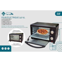 Htc Equipement Horno Eléctrico 24V 300W 9L con Cable CA 90cm, Fusible, 2 Resistencias, Programador y Puerta de Cristal Alta Temperatura