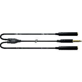 Cordial Cable Y Jack Mono Macho / 2 Jacks Mono Hembra, 30 cm
