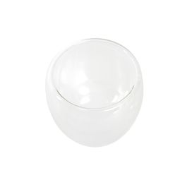 DKD Home Decor Taza Doble Pared Transparente Cristal Borosilicato 250ml Set de 2 Piezas 8.3 x 8.3 x 8.9 cm