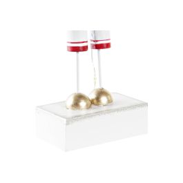 DKD Home Decor Figura Decorativa de Navidad con Diseño Santa Claus Tradicional con LED Rojo Dorado Blanco de Metal 4x20x7cm (Set 4 Unidades)